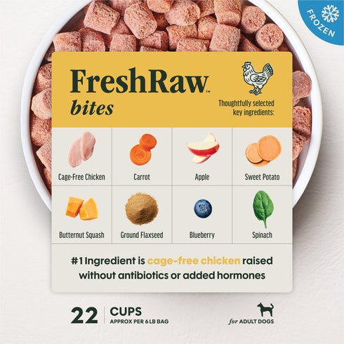 Instinct FreshRaw Bites Frozen Raw Dog Food- Chicken - 6lb Bag