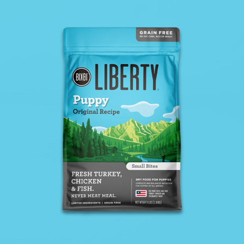 Bixbi Liberty Puppy Dry Dog Food - Turkey, Chicken, and Fish - 4lb Bag