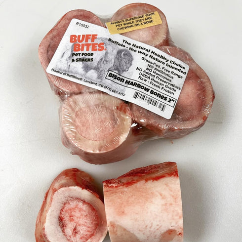 Buff Bites Frozen Marrow Bone Dog Treat - 2-4"/Pound