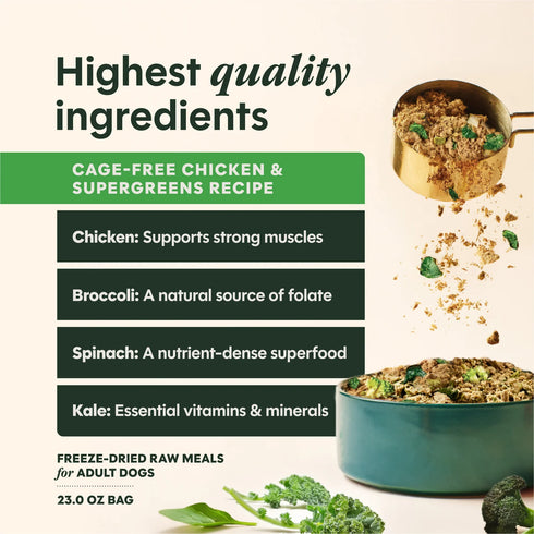 Instinct FreshDried Freeze Dried Dog Food - Chicken & Greens Blend - 23oz Bag