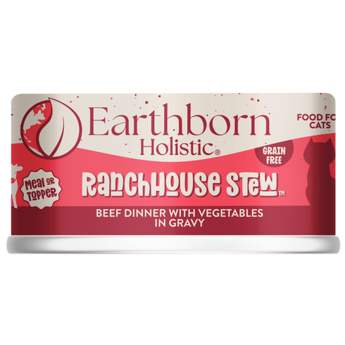 Earthborn Holistic Wet Cat Food - RanchHouse Stew Beef Dinner with Vegetables - 5.5oz Can