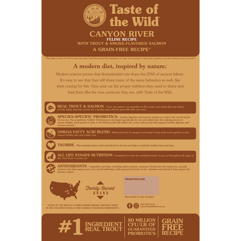 Taste of the Wild Canyon River Dry Cat Food - Trout & Salmon - 14lb Bag