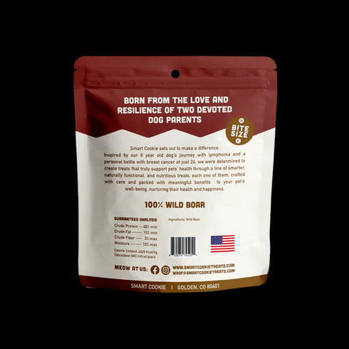 Smart Cookie Wild Boar Jerky Cat Treats - 2oz Pouch
