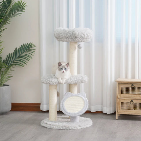 Petpals Rockview 2-Level Cat Tree - Ivory