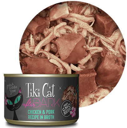 Tiki Cat After Dark Wet Cat Food - Chicken & Pork in Broth - 5.5oz Can