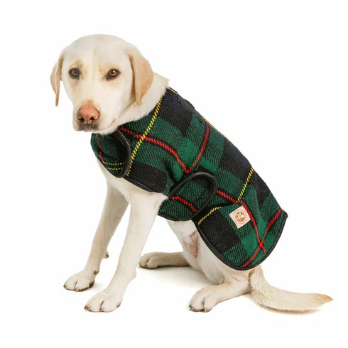 Chilly Dog Blanket Dog Coat - Medium - Navy Tartan Plaid