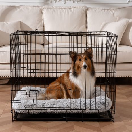 Tall Tails Cuddle Crate Dog Bed - Gray - Medium