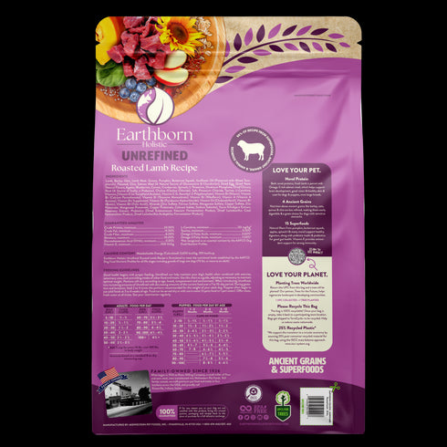 Earthborn Holistic Ancient Grains Dry Dog Food - Unrefined Roasted Lamb - 4lb Bag