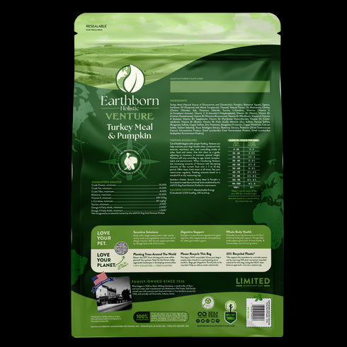 Earthborn Holistic Venture Limited Ingredient Dry Dog Food - Turkey & Squash - 25lb Bag