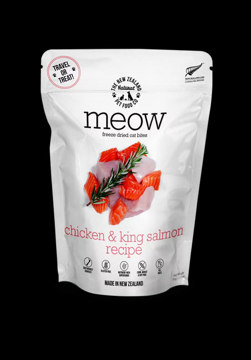 New Zealand Natural Pet Co Meow Bites Freeze Dried Cat Treats - Chicken & King Salmon - 1.76oz Bag