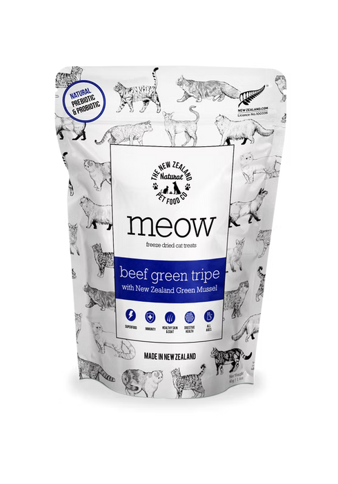 New Zealand Natural Pet Food Meow Freeze Dried Cat Food - Beef Green Tripe - 1.40oz