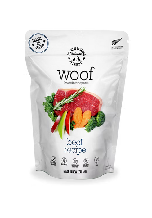 New Zealand Natural Pet Co Woof Freeze Dried Dog Treats - Beef - 1.76oz Bag