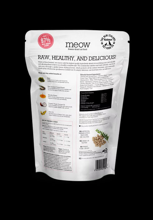 New Zealand Natural Pet Co Meow Freeze Dried Cat Food - Chicken & King Salmon - 9.9oz Bag