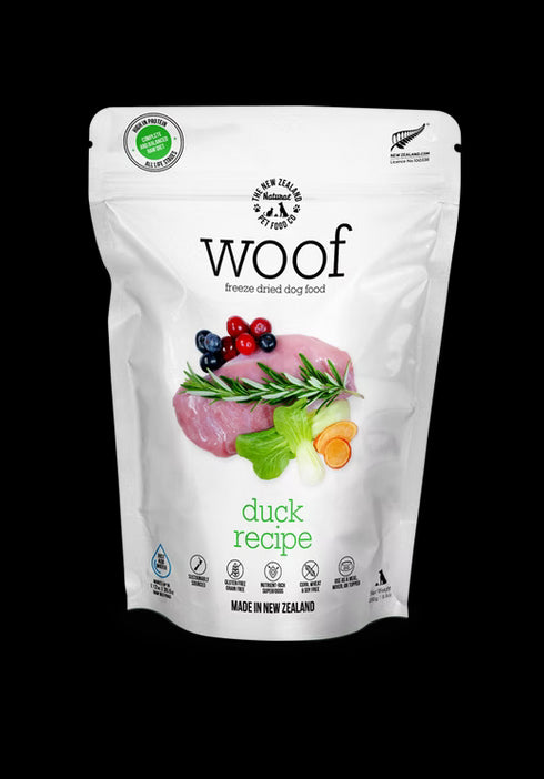 New Zealand Natural Pet Co Woof Freeze Dried Dog Food - Duck - 9.9oz Bag