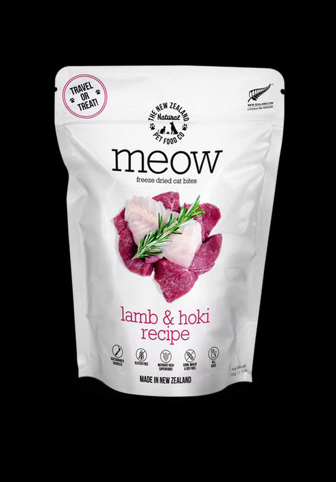 New Zealand Natural Pet Co Meow Bites Freeze Dried Cat Treats - Lamb & Hoki - 1.76oz Bag