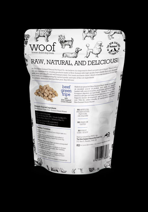 New Zealand Natural Pet Food Co Woof Freeze Dried Dog Treats - Beef Tripe - 1.4oz Bag