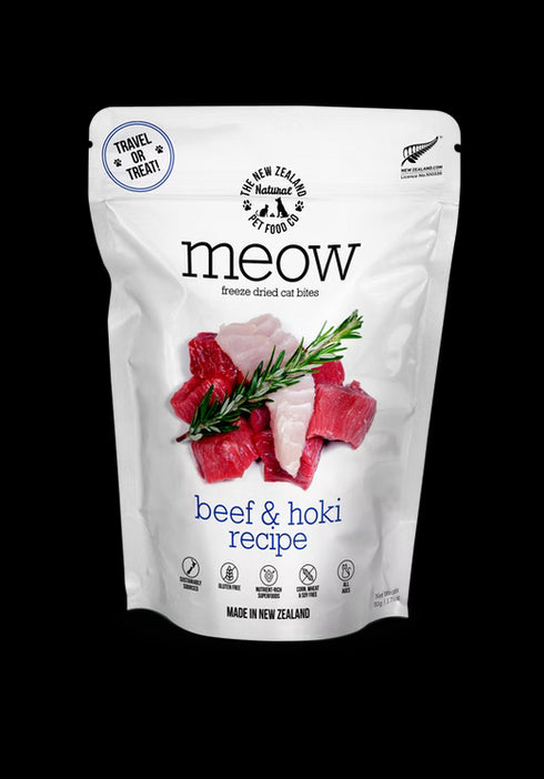 New Zealand Natural Pet Co Meow Bites Freeze Dried Cat Treats - Beef & Hoki - 1.76oz Bag