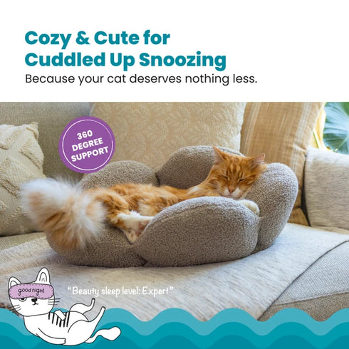 Catstages Purrfect Petals Cat Bed - Tan