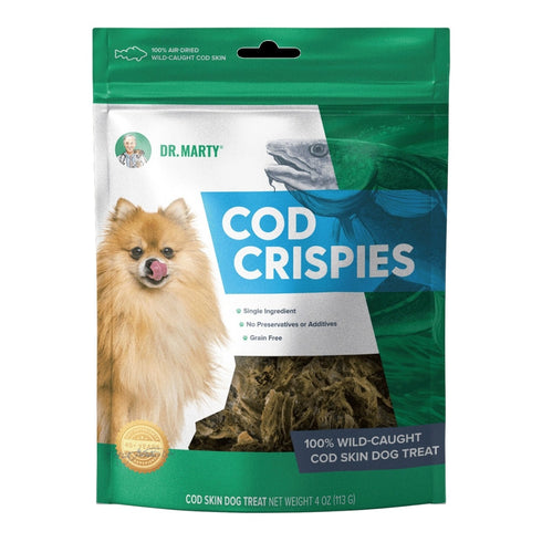 Dr. Marty Cod Crispies Air-Dried Wild-Caught Cod Skin Dog Treats 4oz - Poudre Pet and Feed Supply