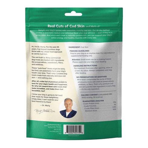 Dr. Marty Cod Crispies Air-Dried Wild-Caught Cod Skin Dog Treats 4oz - Poudre Pet and Feed Supply