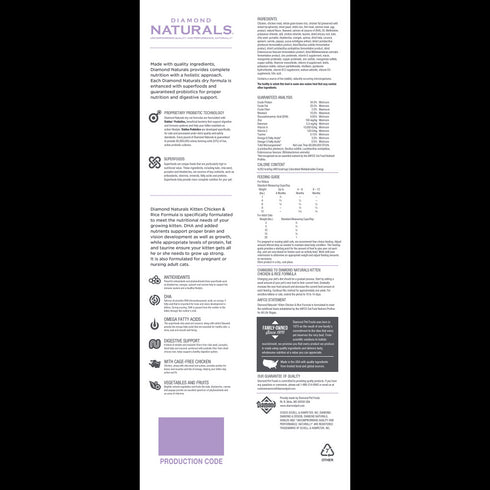 Diamond Kitten Dry Cat Food - Chicken & Rice - 6lb Bag