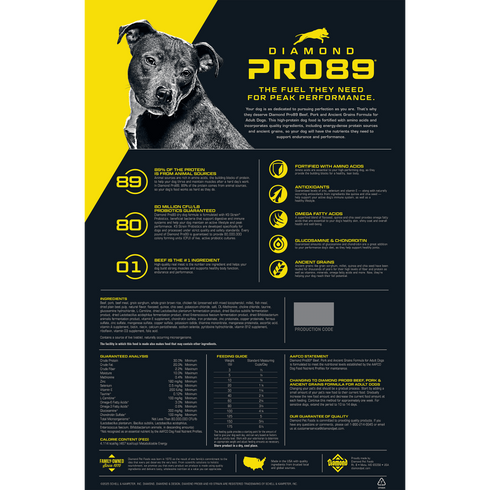 Diamond Pro89 Dry Dog Food - Beef, Pork, & Ancient Grains - 40lb Bag