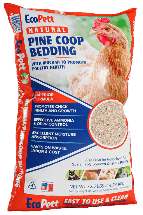 Confluence Energy EcoPett Chicken Coop Bedding – Natural Wood Fiber Pellets - 35lbs