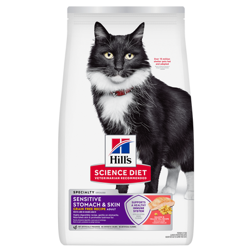 Hill's Science Diet Adult 1-6 Sensitive Stomach & Skin Grain Free Dry Cat Food - Salmon & Pea - 13lb Bag