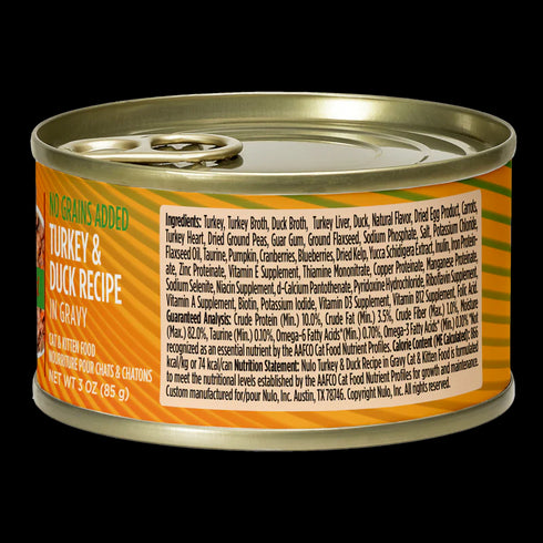 Nulo FreeStyle Minced Wet Cat Food - Turkey & Duck - 3oz Can