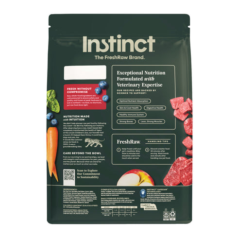 Instinct FreshRaw Bites Frozen Raw Dog Food - Real Beef - 6lb Bag