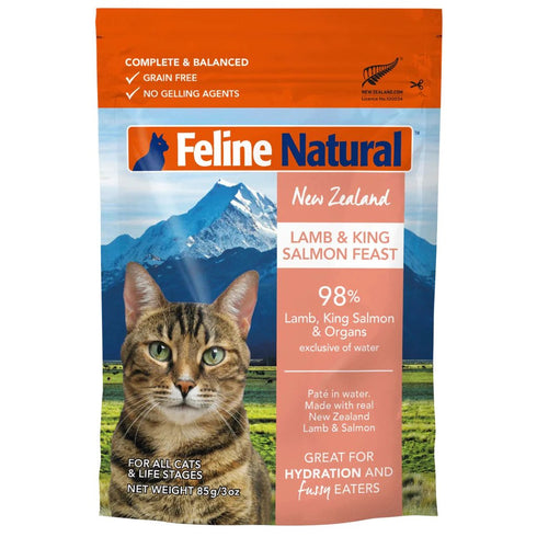 FELINE NATURAL POUCH LAMB & SALMON CAT FOOD 3oz - Poudre Pet and Feed Supply