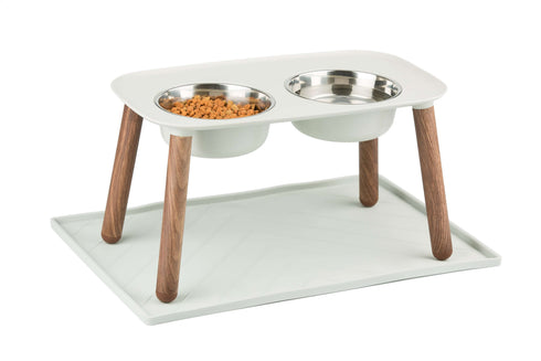 Messy Mutts Silicone Non-Slip Pet Bowl Pat - Large - Light Grey
