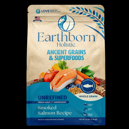 Earthborn Holistic Ancient Grains Dry Dog Food - Unrefined Smoked Salmon - 4lb Bag