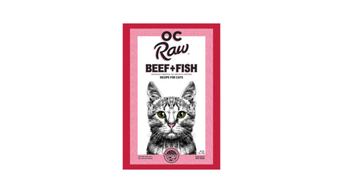 OC Raw Frozen Raw Cat Food - Beef & Fish - 2lb