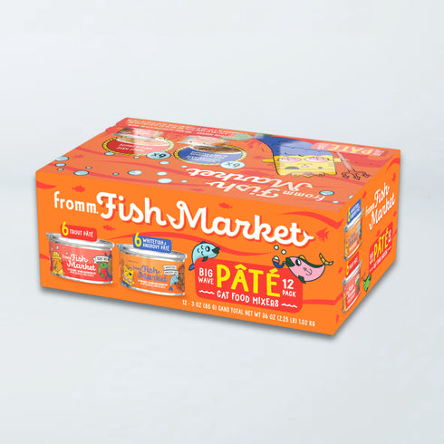 Fromm Variety Pack Pate Wet Cat Food Mixers - Fish Market Big Wave - 12 3oz Cans