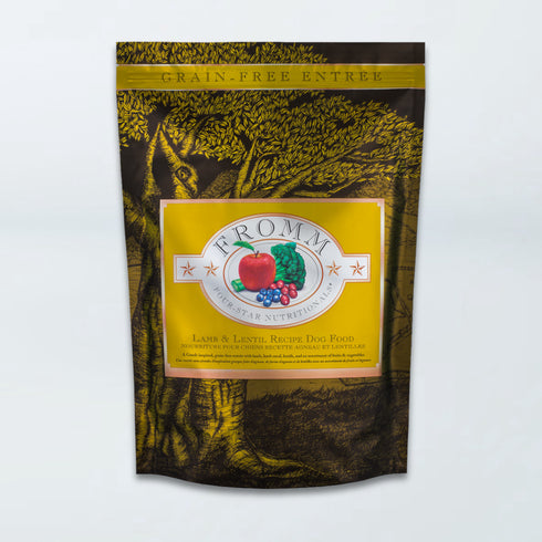A bag of Fromm Four-Star Lamb & Lentil Recipe dry dog food.