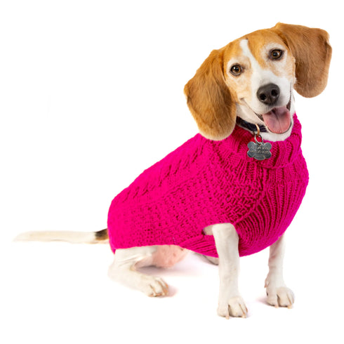 Chilly Dog Knitted Dog Sweater - Small - Hot Pink