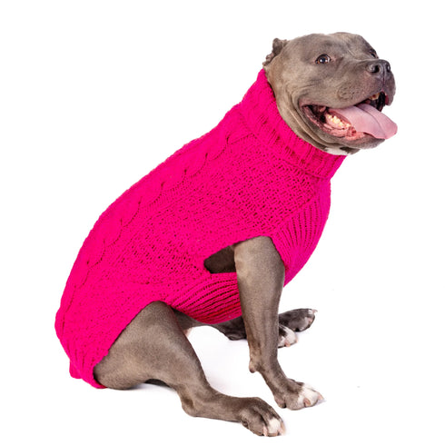 Chilly Dog Knitted Dog Sweater - Small - Hot Pink
