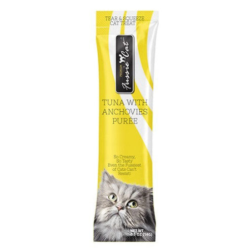 Fussie Cat Tuna Anchovies Puree Lickable Cat Treats 4 Pk - Poudre Pet and Feed Supply