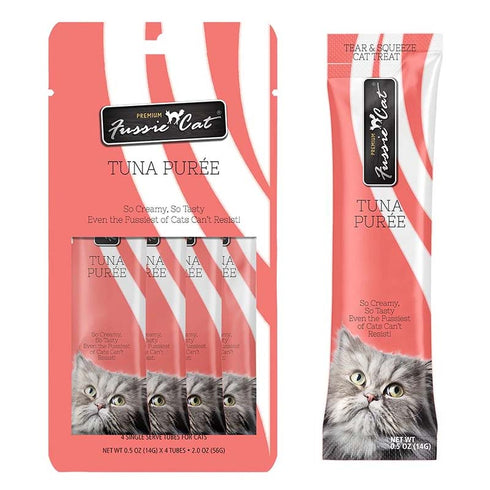 Fussie Cat Tuna Puree Lickable Cat Treats 4 Pk - Poudre Pet and Feed Supply