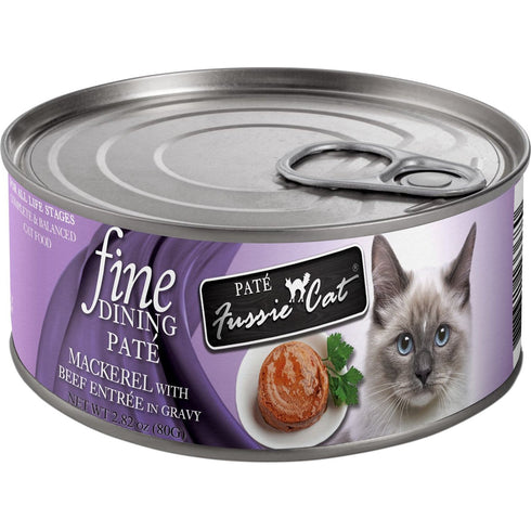 Fussie Cat Mackerel Beef Fine Dining Canned Cat Food 2.82oz - Poudre Pet and Feed Supply