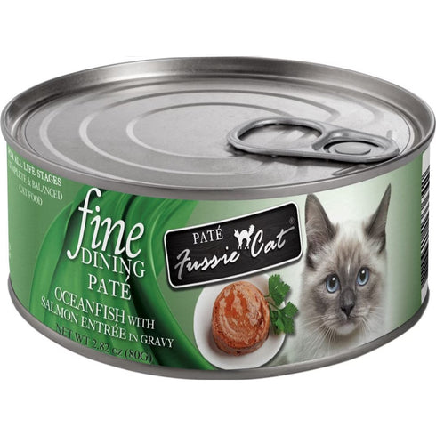 Fussie Cat Ocean Fish Salmon Fine Dining Canned Cat Food 2.82oz - Poudre Pet and Feed Supply