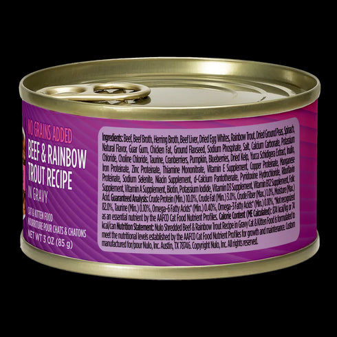 Nulo FreeStyle Shredded Wet Cat Food - Beef & Rainbow Trout - 3oz Can