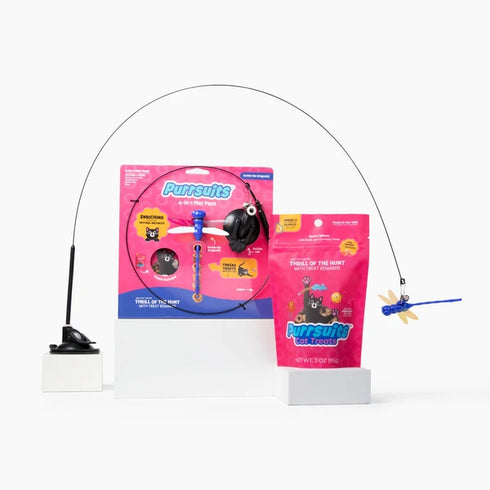 Giddy Kitty Purrsuits Dragonfly Cat Treat Wand Toy