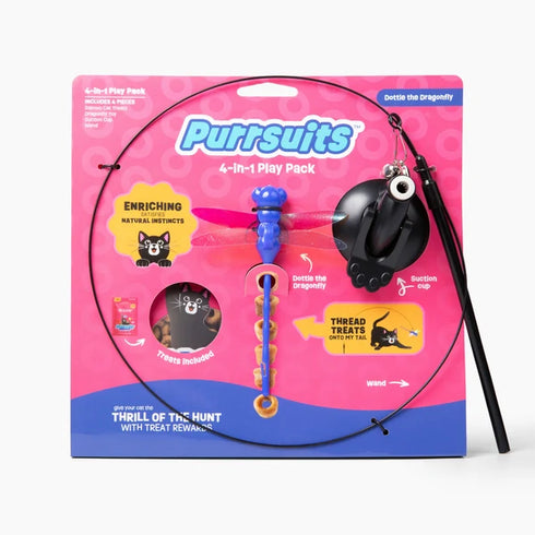 Giddy Kitty Purrsuits Dragonfly Cat Treat Wand Toy