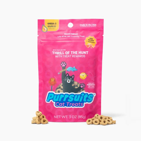 Giddy Kitty Purrsuits Cat Treats - Salmon - 3oz Pouch