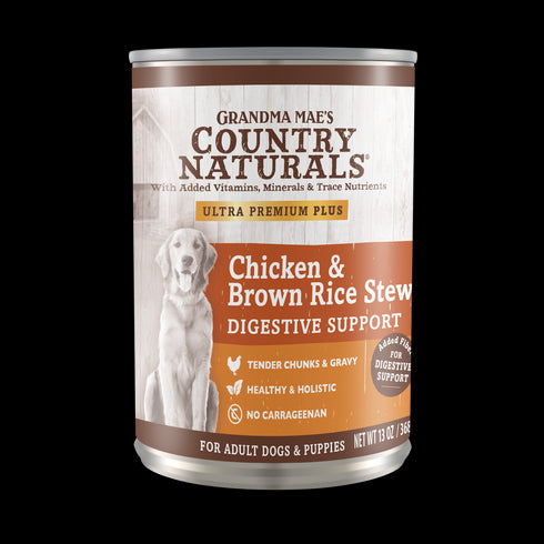 Grandma Mae's Country Naturals Wet Dog Food - Chicken & Brown Rice Stew - 13oz Can