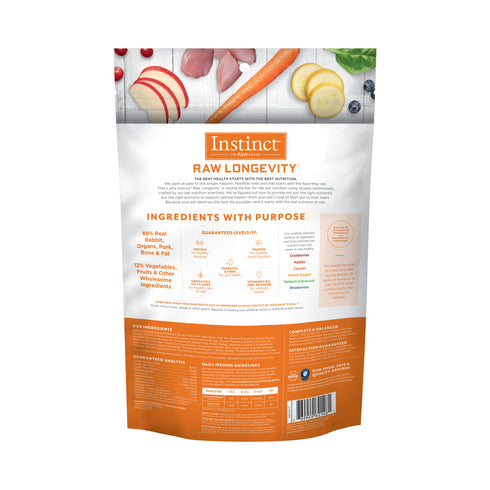 Instinct Raw Longevity Freeze Dried Dog Food - Farm-Raised Rabbit - 9.5oz Bag