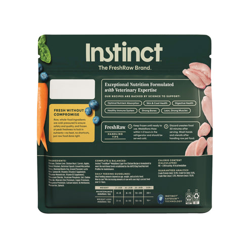 Instinct FreshRaw Medallions Frozen Raw Dog Food - Cage-Free Chicken - 3lb