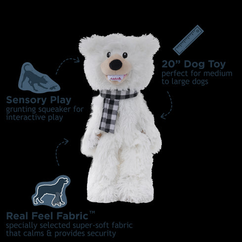 Tall Tails Stuffless Polar Bear Dog Toy - 20"